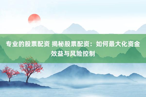 专业的股票配资 揭秘股票配资：如何最大化资金效益与风险控制
