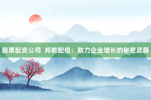 股票配资公司  邦乾配倍：助力企业增长的秘密武器
