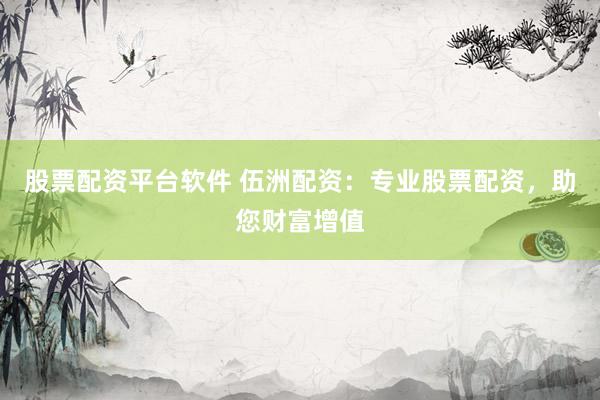 股票配资平台软件 伍洲配资：专业股票配资，助您财富增值