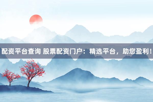 配资平台查询 股票配资门户：精选平台，助您盈利！