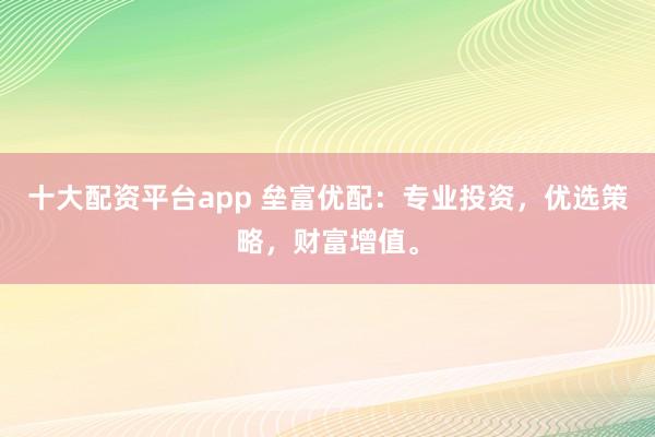 十大配资平台app 垒富优配：专业投资，优选策略，财富增值。