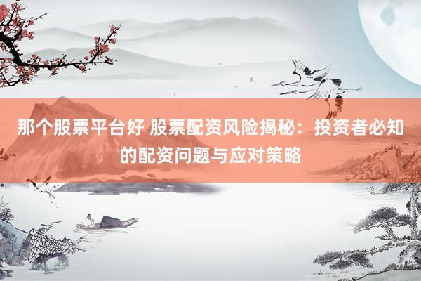 那个股票平台好 股票配资风险揭秘：投资者必知的配资问题与应对策略