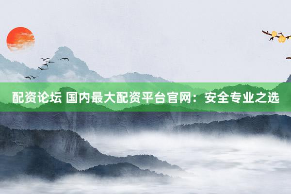 配资论坛 国内最大配资平台官网：安全专业之选