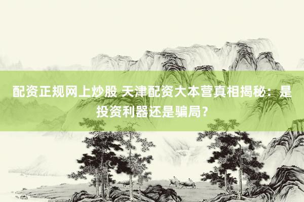 配资正规网上炒股 天津配资大本营真相揭秘：是投资利器还是骗局？