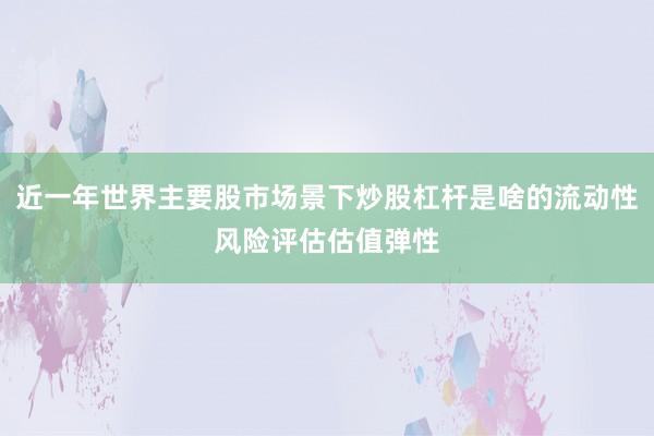 近一年世界主要股市场景下炒股杠杆是啥的流动性风险评估估值弹性