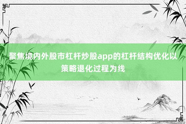 聚焦境内外股市杠杆炒股app的杠杆结构优化以策略退化过程为线