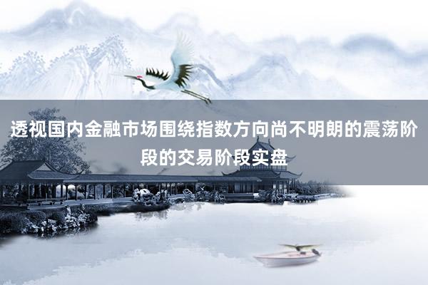 透视国内金融市场围绕指数方向尚不明朗的震荡阶段的交易阶段实盘