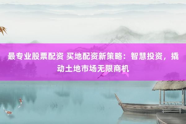 最专业股票配资 买地配资新策略：智慧投资，撬动土地市场无限商机